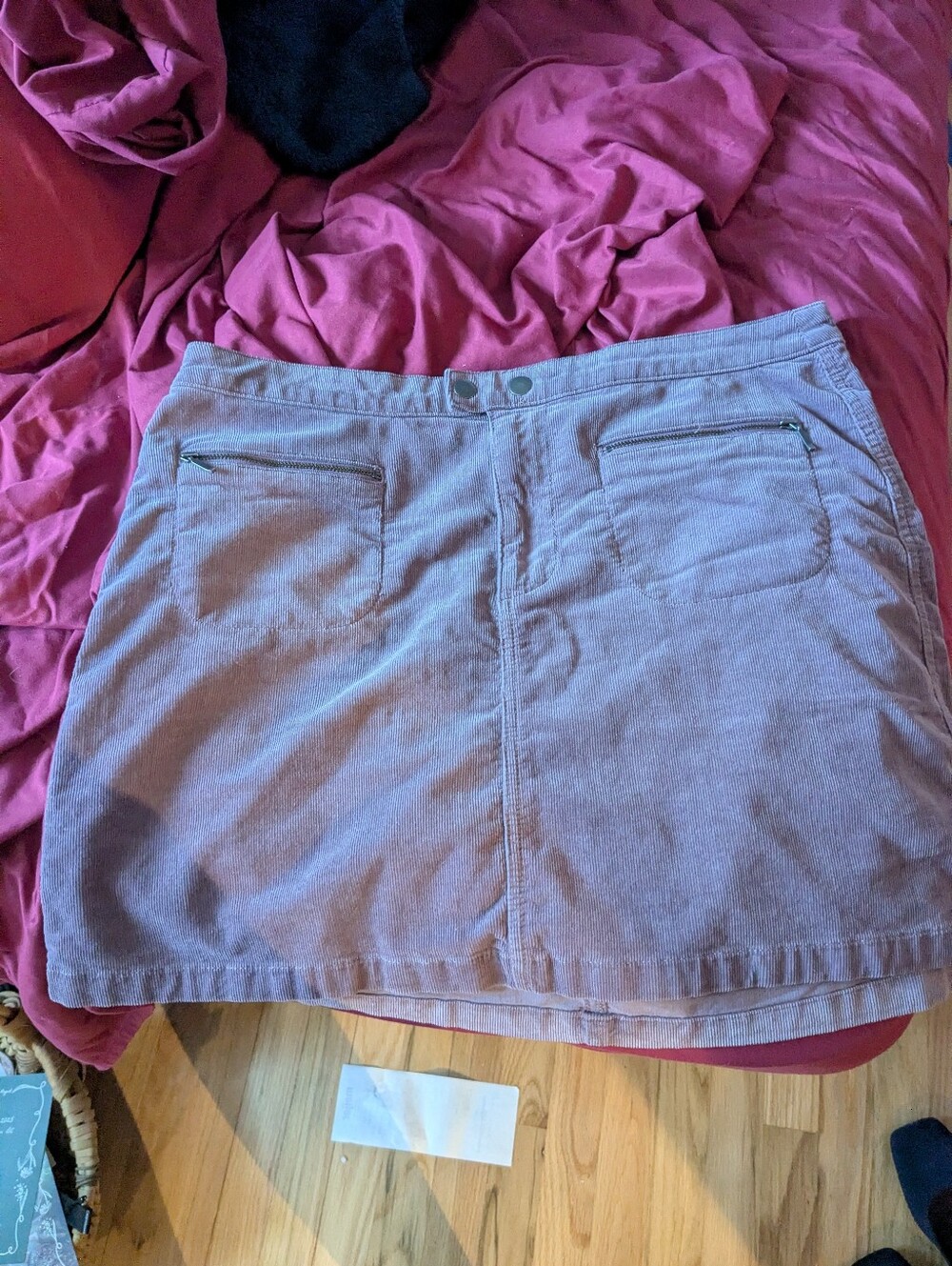 MOSSIMO Supply Co. Dusty Purple Corduroy Stretch Mini Skirt Sz 12